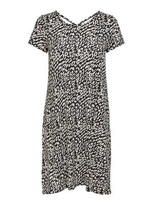 ONLBERA BACK LACE UP S/S DRESS JRS NOOS Black-EGGNOG-BLACK LEO