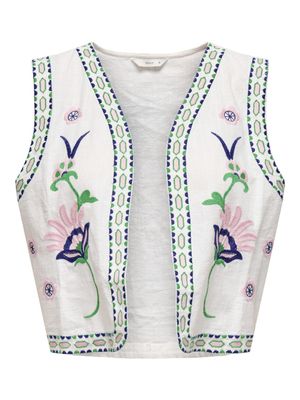 PGSUSAN WAISTCOAT WVN Cloud Dancer-MULTI COLOR EMBRO