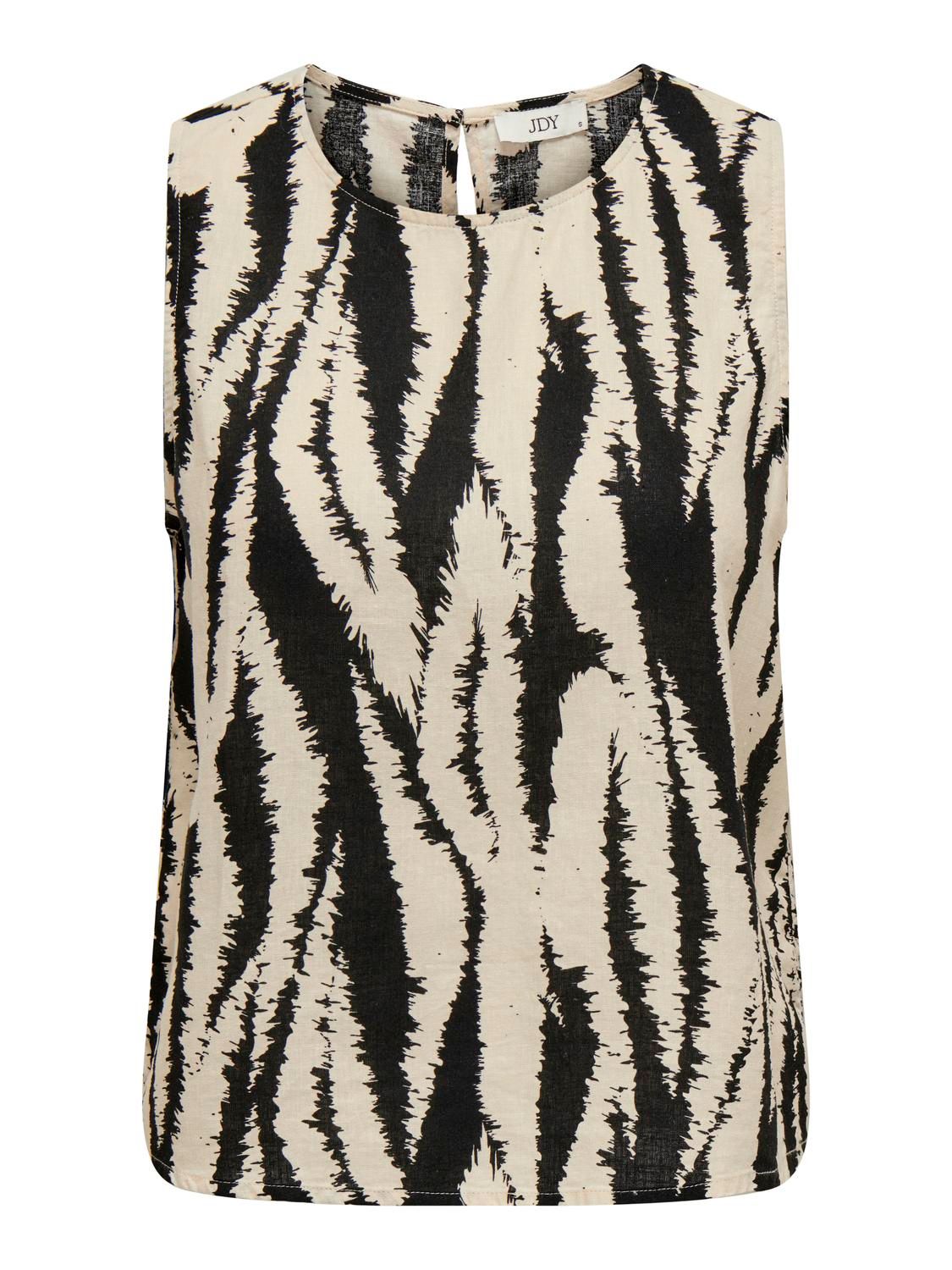 JDYPALERMO S/L SHORT TOP WVN Tapioca/BLACK ZEBRA