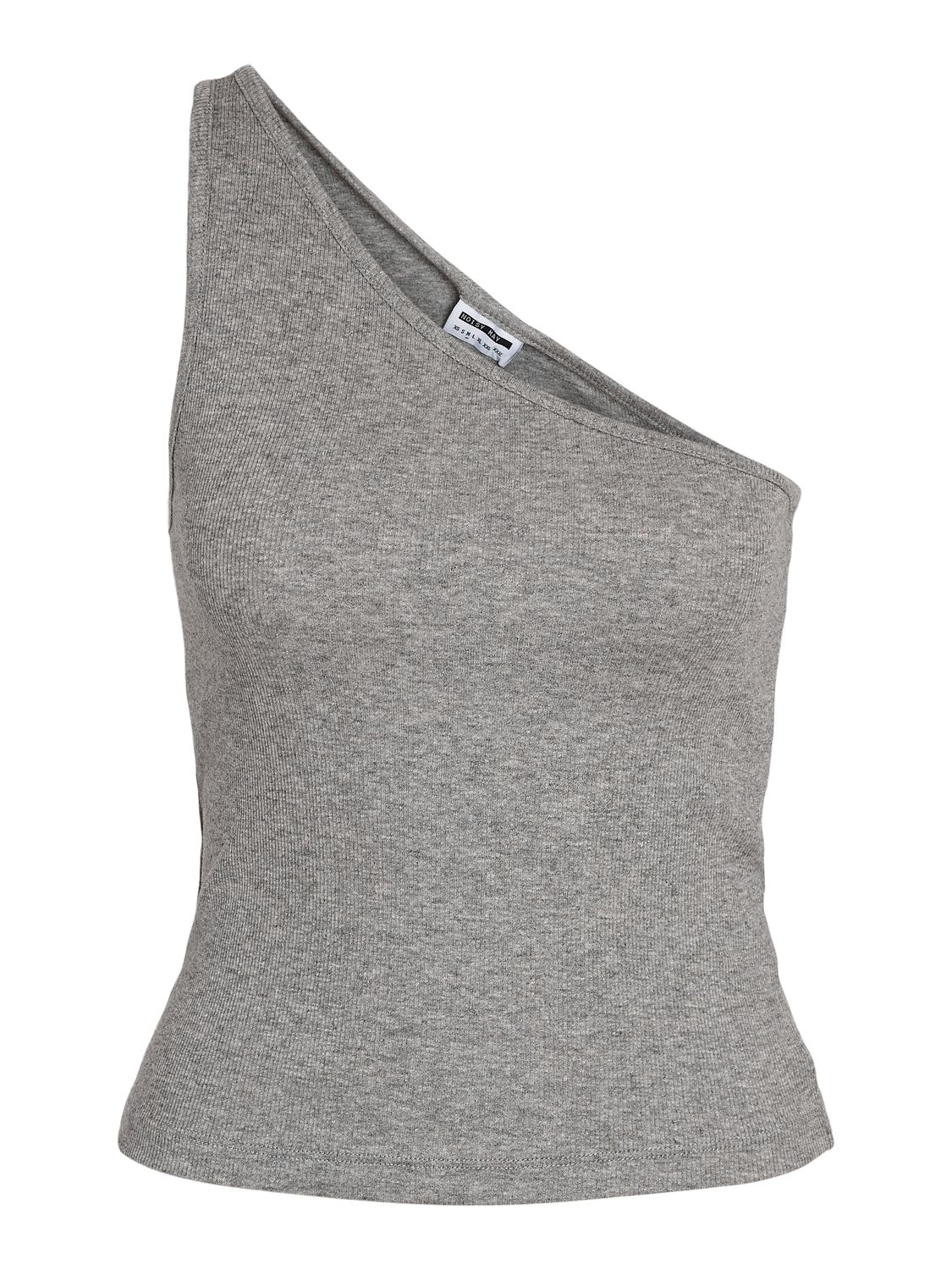 NMJUDY S/L ONE SHOULDER TOP FWD JRS Light Grey Melange