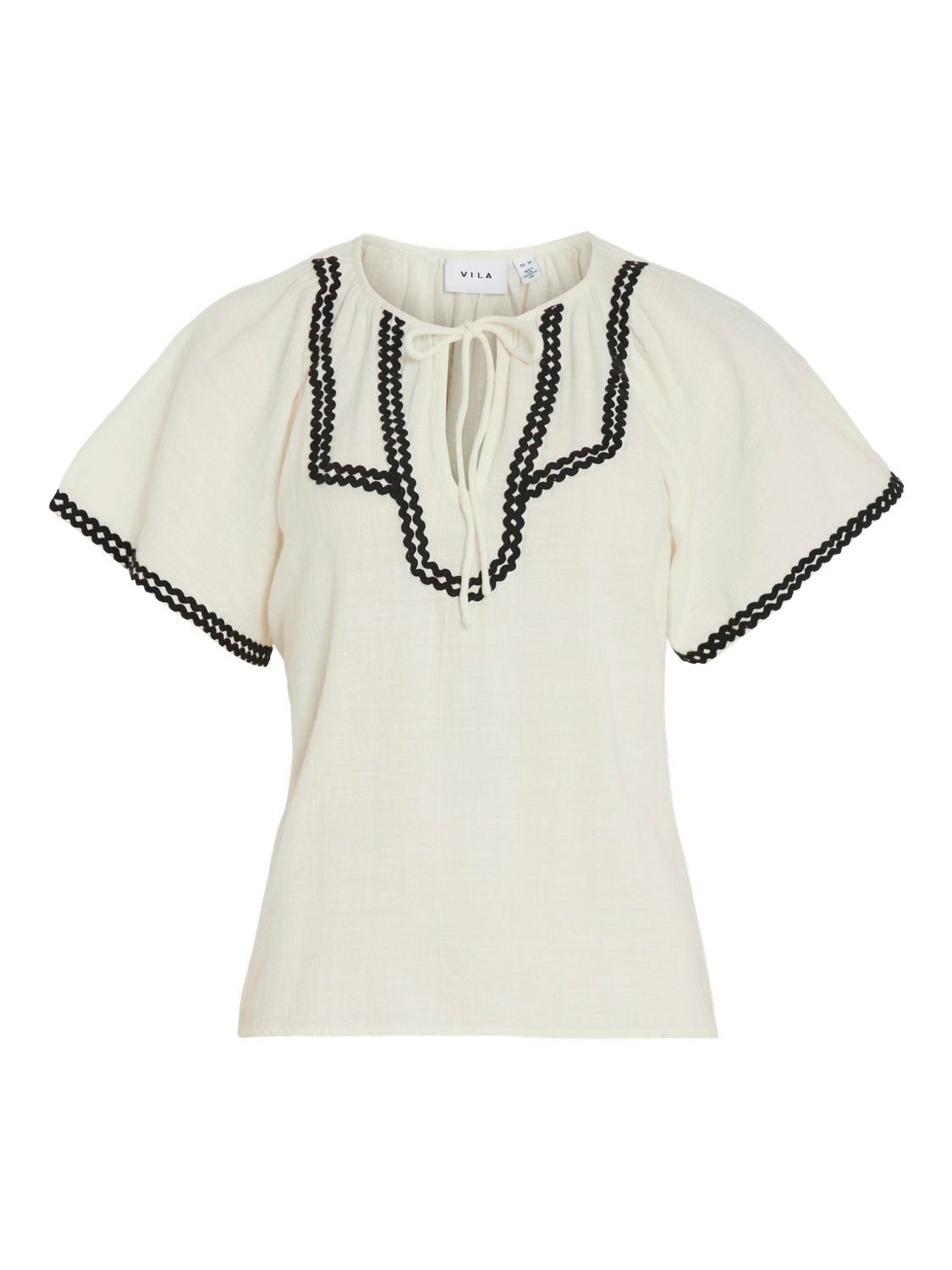 VIMANDA S/S TOP Eggnog/Black beauty