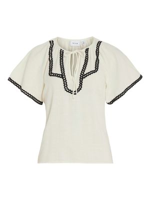 VIMANDA S/S TOP Eggnog/Black beauty