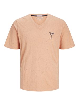 JORPALM EMB TEE SS V-NECK DUT Canyon Sunset
