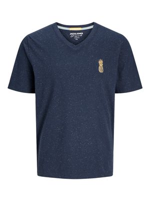 JORPALM EMB TEE SS V-NECK DUT Sky Captain