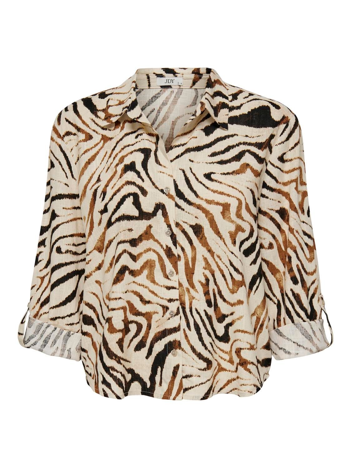 JDYNAJA 7/8 LINEN BUTTON DOWN SHIRT WVN Sandshell/ANIMAL