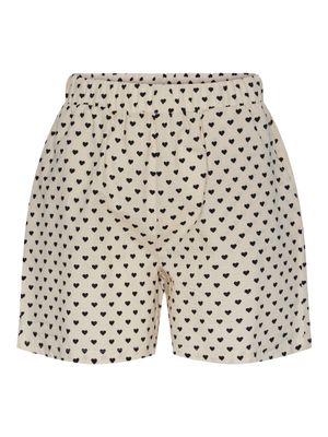 PCHEART HW SHORTS D2D JIT Birch/BLACK HEARTS