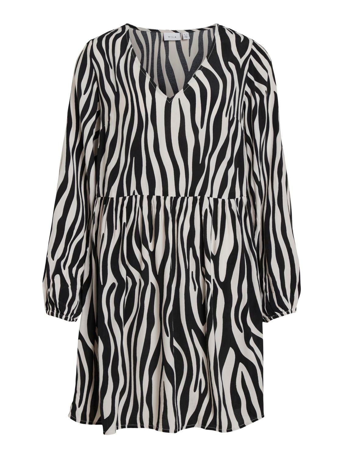 VIFINI L/S SHORT DRESS - NOOS Black-ELINO W. WHITE SAND