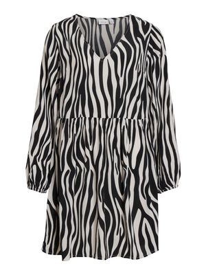 VIFINI L/S SHORT DRESS - NOOS Black-ELINO W. WHITE SAND