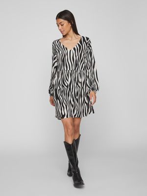 VIFINI L/S SHORT DRESS - NOOS Black-ELINO W. WHITE SAND