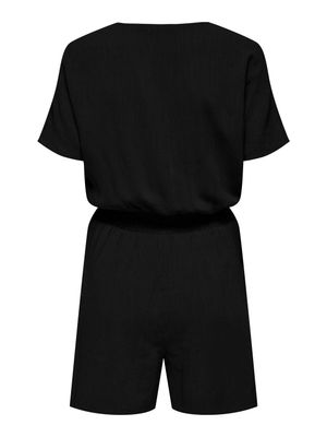ONLSIESTA S/S LINEN BL PLAYSUIT PNT Black