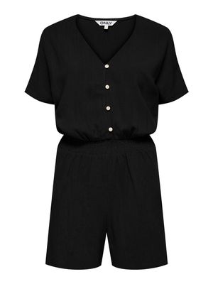 ONLSIESTA S/S LINEN BL PLAYSUIT PNT Black