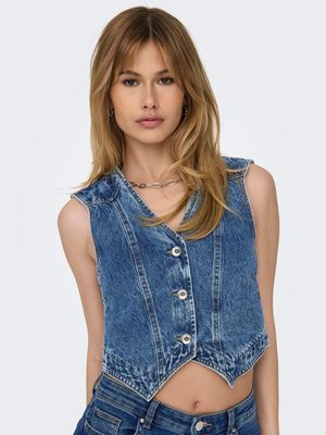 JDYCARRY WAISTCOAT DNM Medium Blue Denim