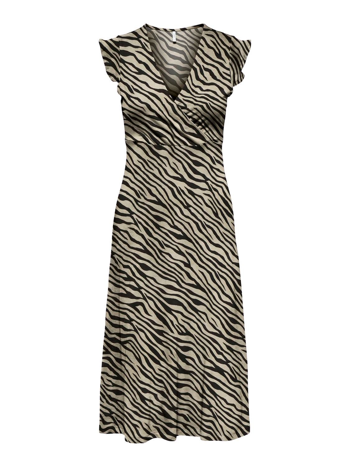 ONLMAY LIFE S/L WRAP MIDI DRESS JRS NOOS Trench Coat/Zebra