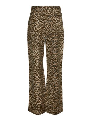 VMTESSA HR WIDE LEO JEANS Silver Mink/LEOPARD