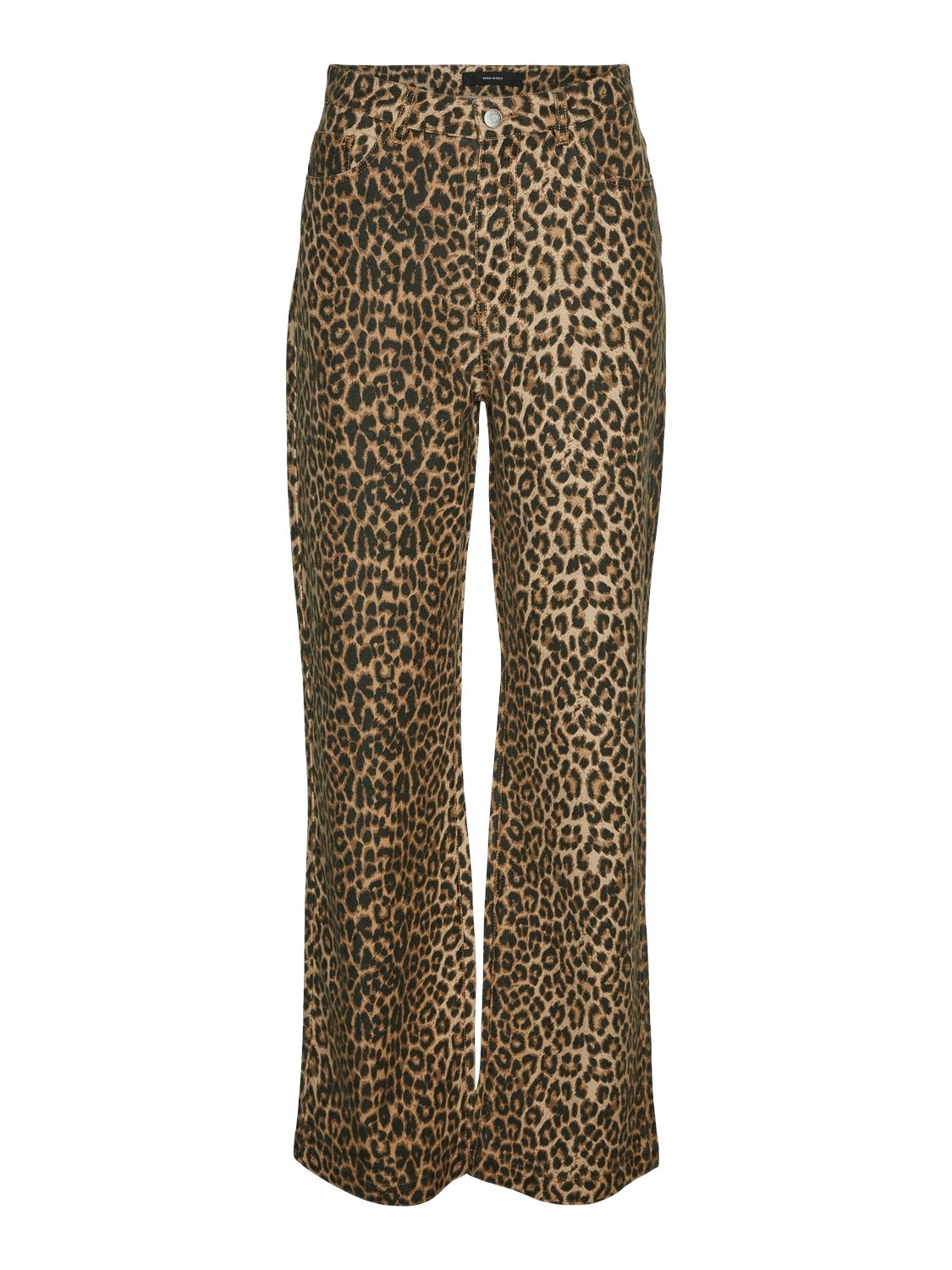 VMTESSA HR WIDE LEO JEANS Silver Mink/LEOPARD