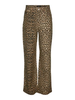 VMTESSA HR WIDE LEO JEANS Silver Mink/LEOPARD