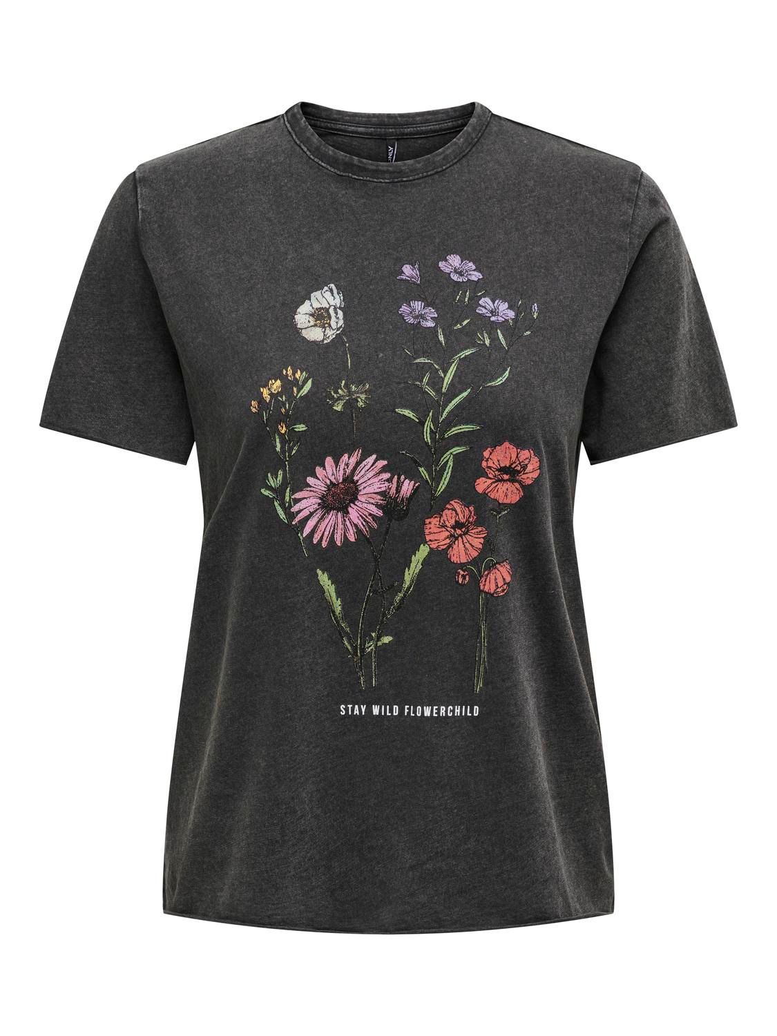ONLLUCY REG S/S TOP JRS NOOS Black-Flowerchild
