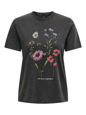 ONLLUCY REG S/S TOP JRS NOOS Black-Flowerchild