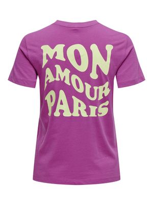ONLTRULY REG S/S PRINT TOP BOX JRS Purple Orchid/Amour