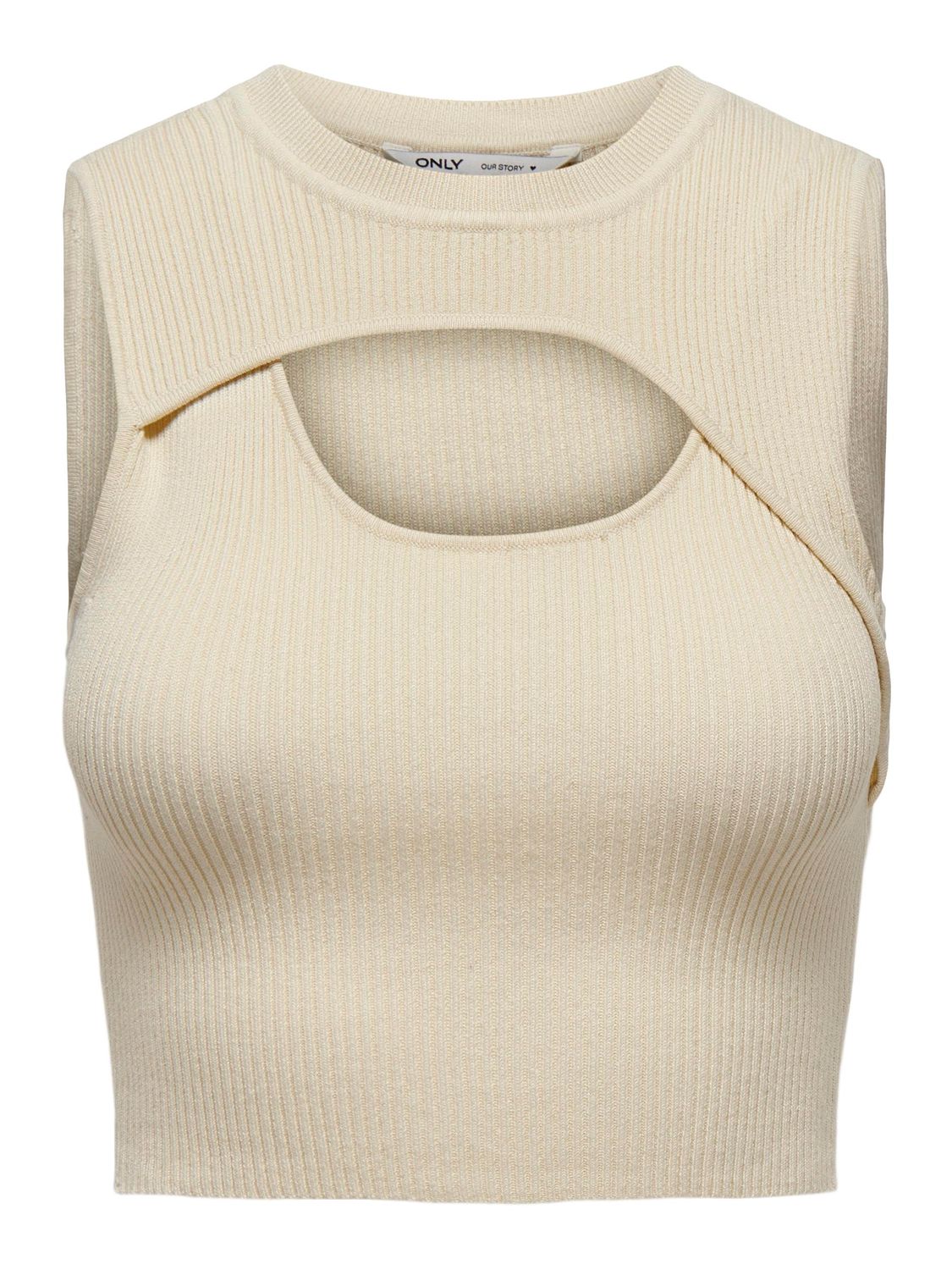 ONLLIZAN SL PEEK A BOO O-NECK KNT Bone White