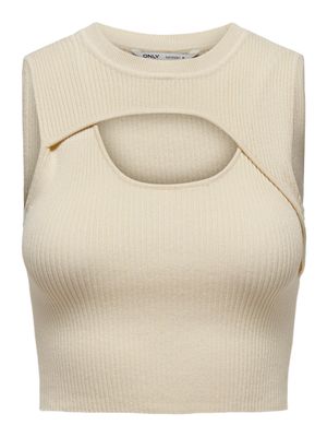 ONLLIZAN SL PEEK A BOO O-NECK KNT Bone White