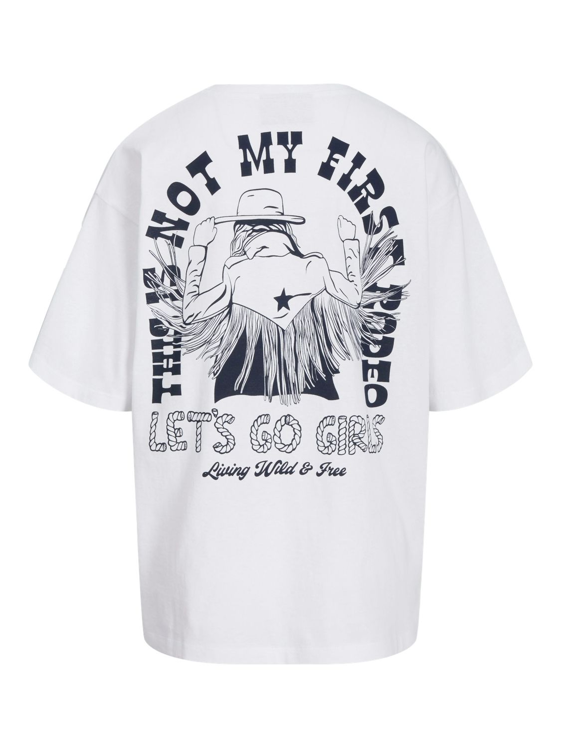 JXMILLOW LOOSE SS TEE JRS FT24 Bright White-NOT MY FIRST RODEO