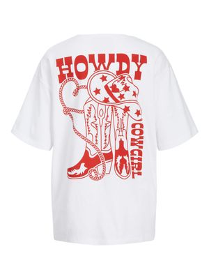 JXMILLOW LOOSE SS TEE JRS FT24 Bright White/HOWDY