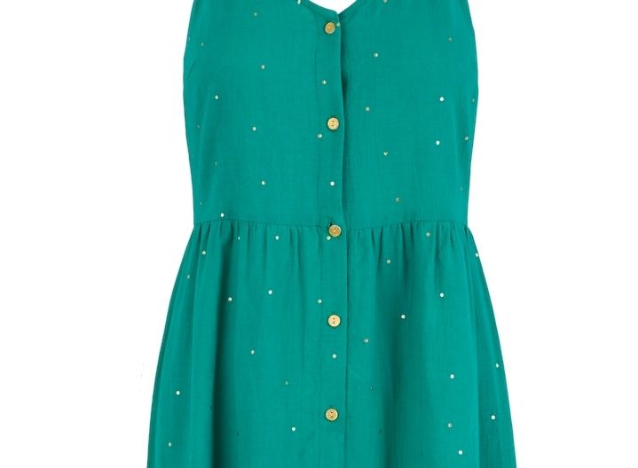 PCVIANNA SS JUMPSUIT KAC FC Emerald-GOLD FOIL DOTS