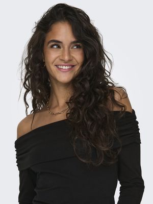 ONLLIVE LOVE L/S OFF SHOULDER CS TOP Black