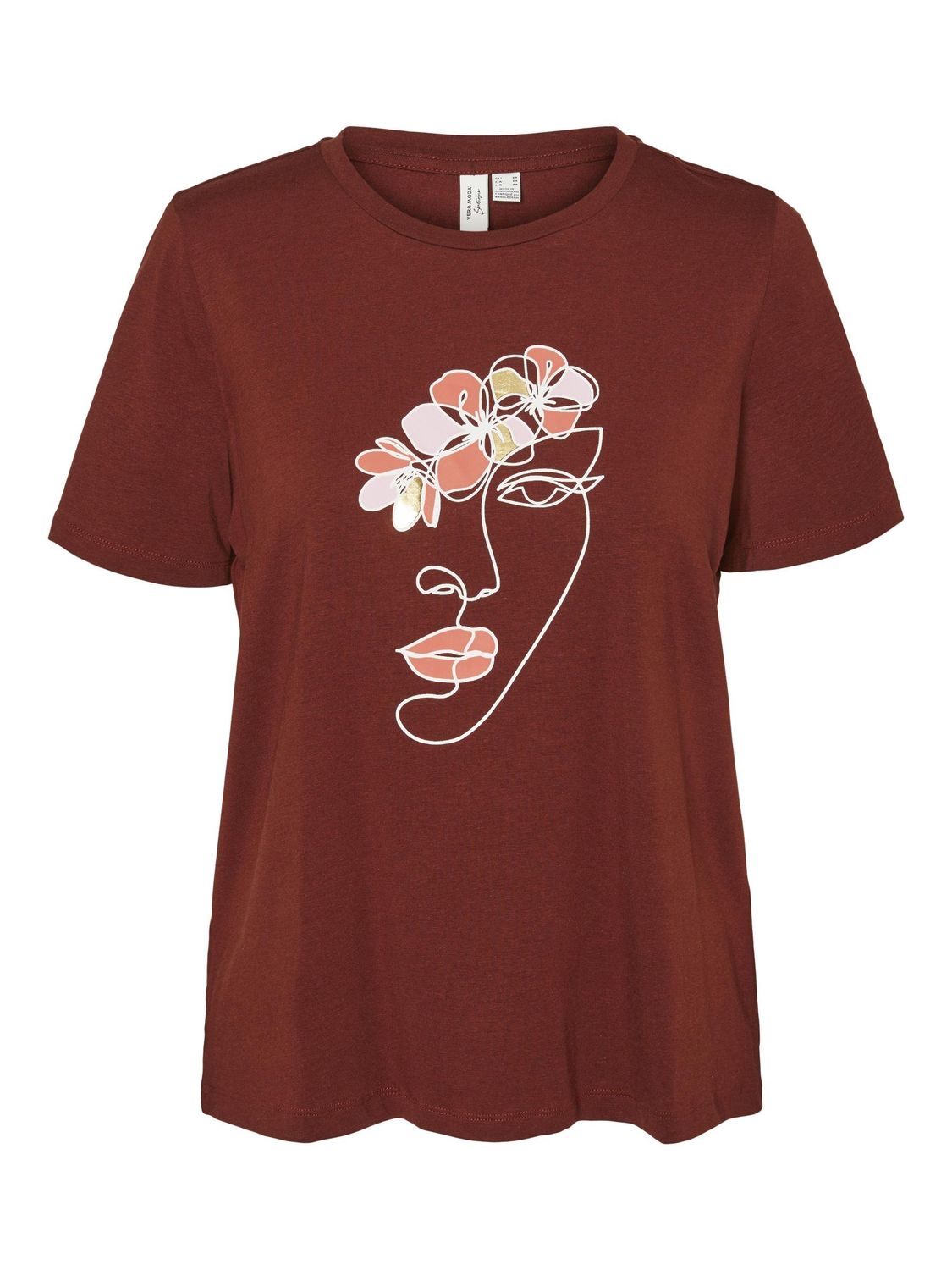 VMMACKENZI S/S O-NECK T-SHIRT JRS B Fired Brick/RED FACE