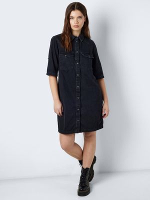 NMNEW SIGNE S/S DENIM DRESS VI001BL NOOS Black