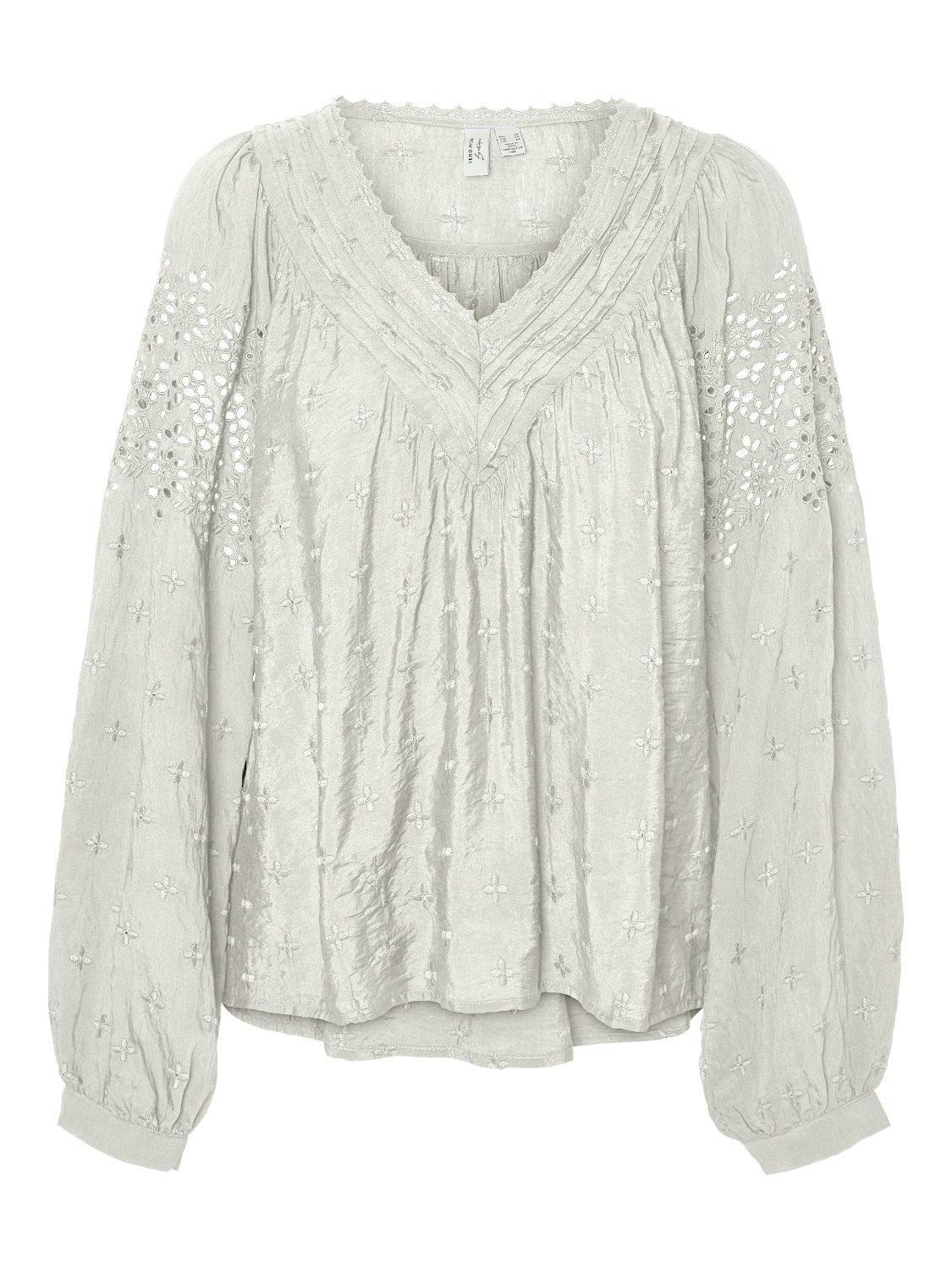 VMMALARLA L/S V-NECK TOP WVN BTQ Cloud Dancer