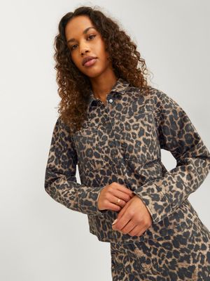 JXSARAH LEO OVERSHIRT EX PNT Cornstalk/LEOPARD