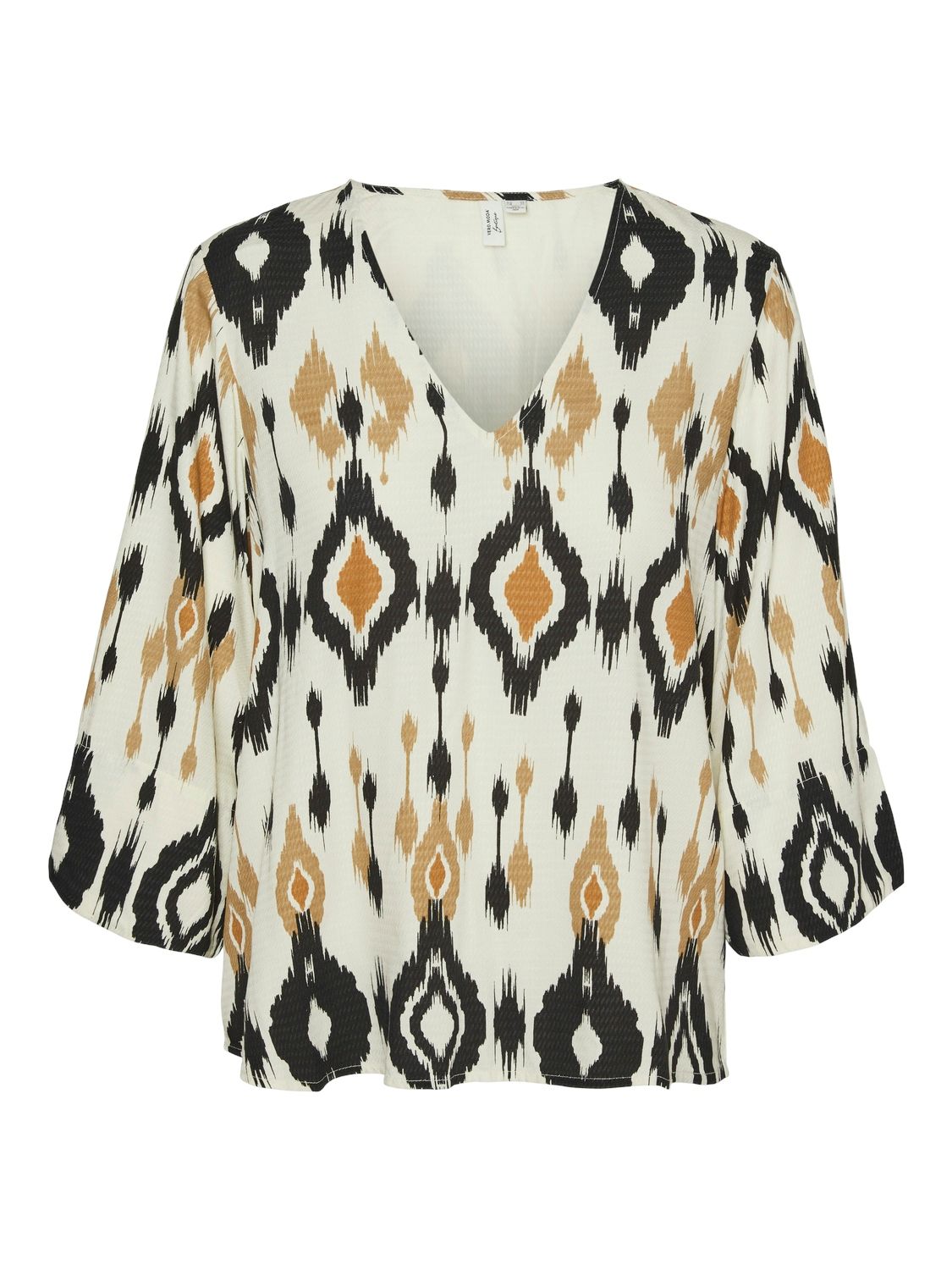 VMMILLE 3/4 V-NECK TOP WVN BTQ GA Birch/MILLE