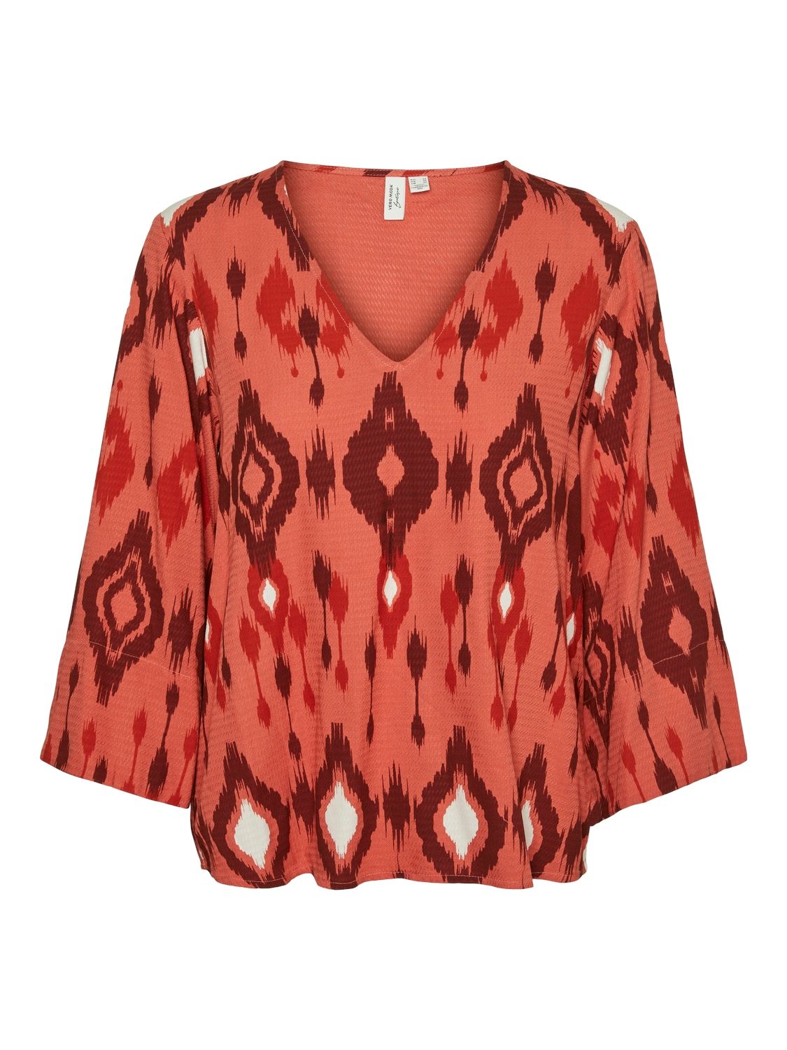 VMMILLE 3/4 V-NECK TOP WVN BTQ GA Burnt Sienna/MILLE