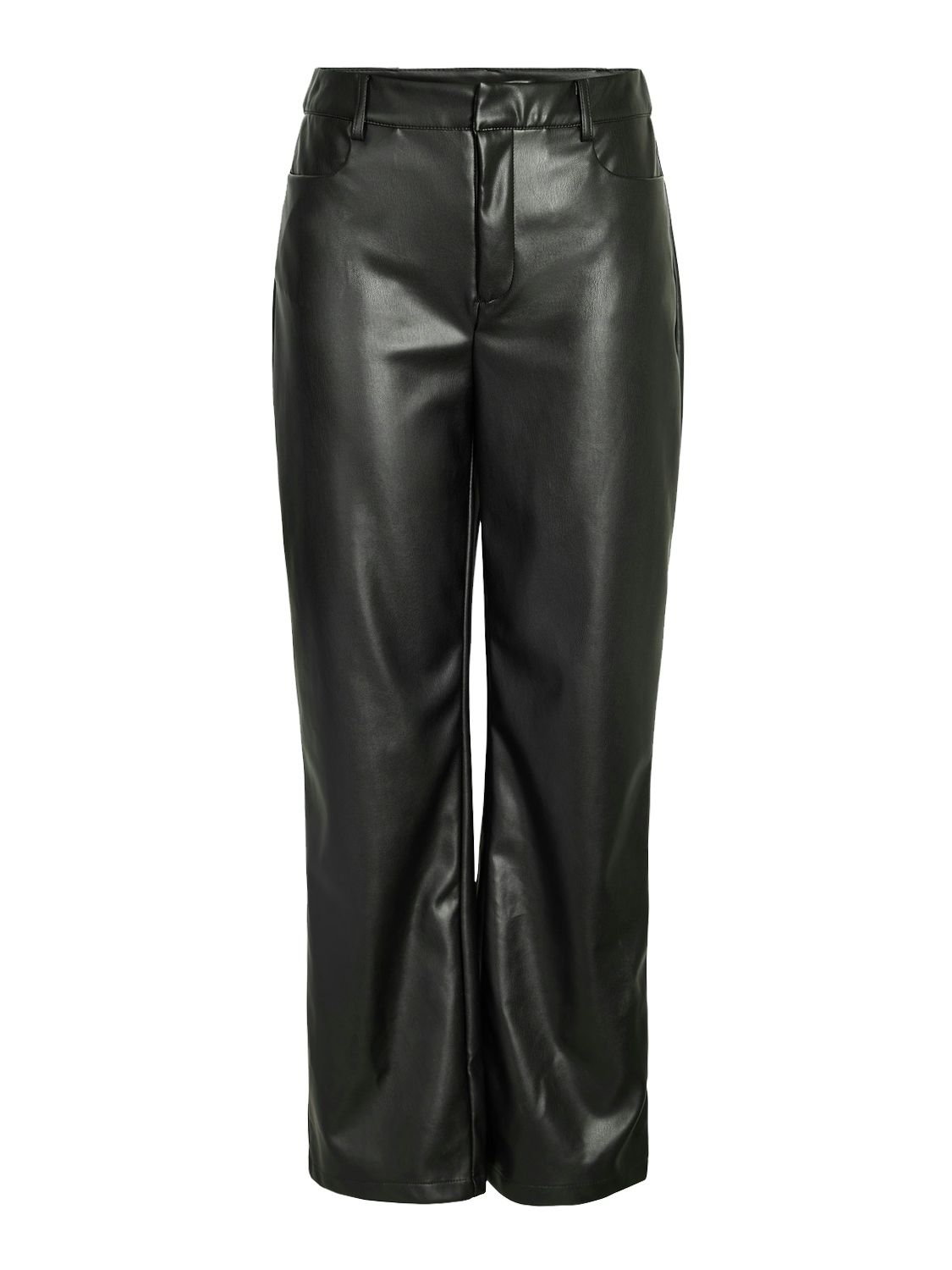 NMANDY YOLANDA PU HW WIDE PANTS NOOS Black