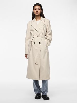 PCSCARLETT LS TRENCHCOAT NOOS Silver Gray