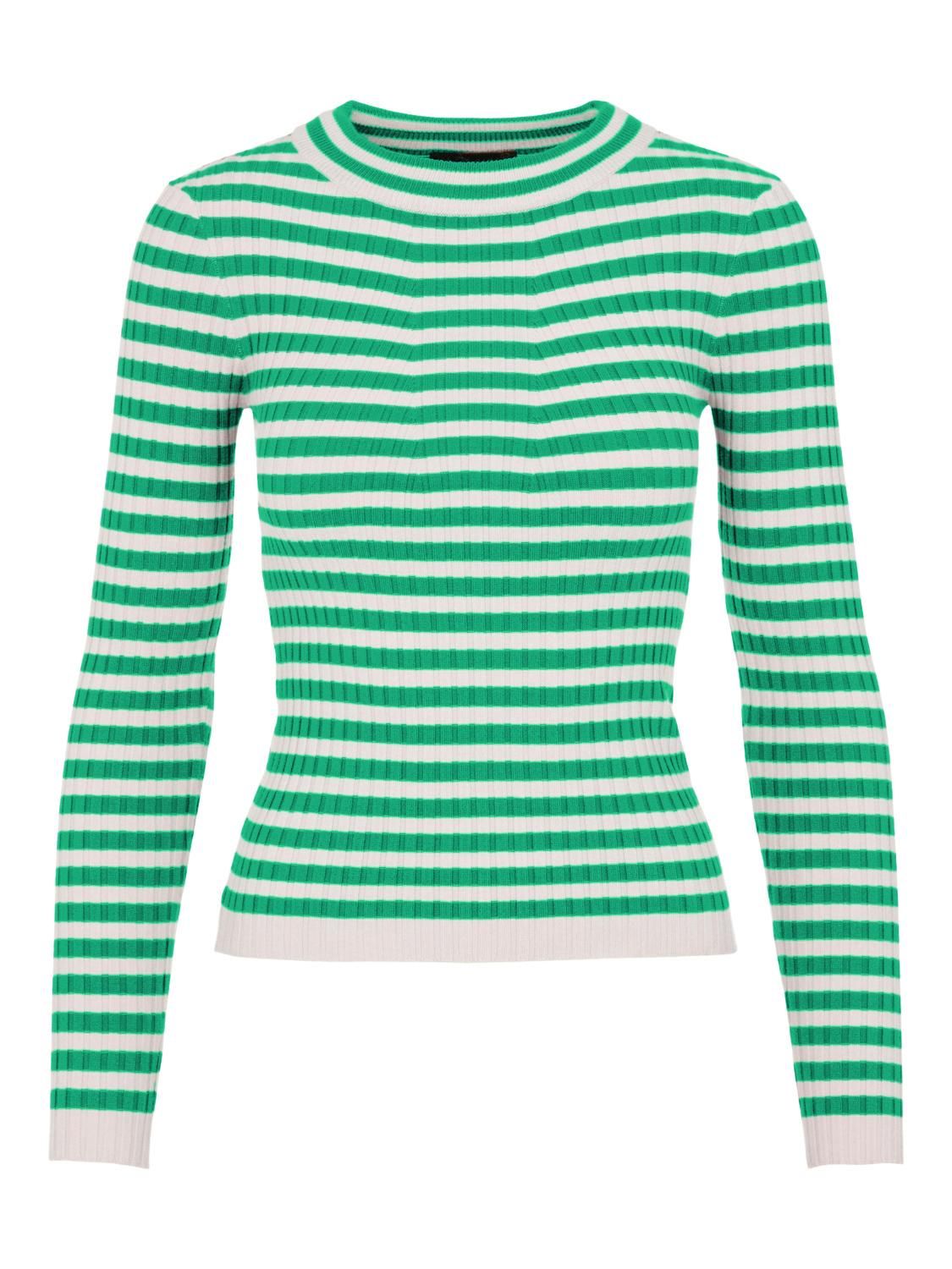 PCCRISTA LS O-NECK KNIT NOOS BC Mint/BIRCH