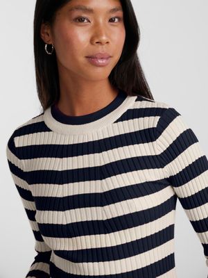 PCCRISTA LS O-NECK KNIT NOOS BC Sky Captain/WIDE BIR