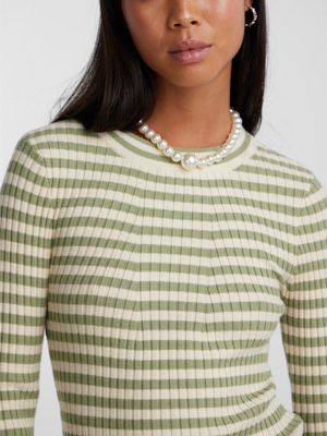 PCCRISTA LS O-NECK KNIT NOOS BC Tea/BIRCH