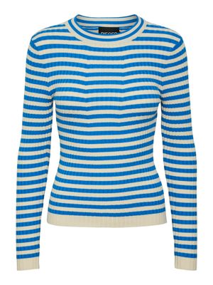 PCCRISTA LS O-NECK KNIT NOOS BC French Blue/BIRCH