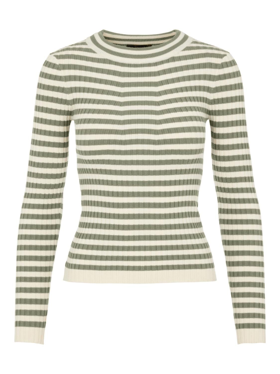 PCCRISTA LS O-NECK KNIT NOOS BC Tea/BIRCH