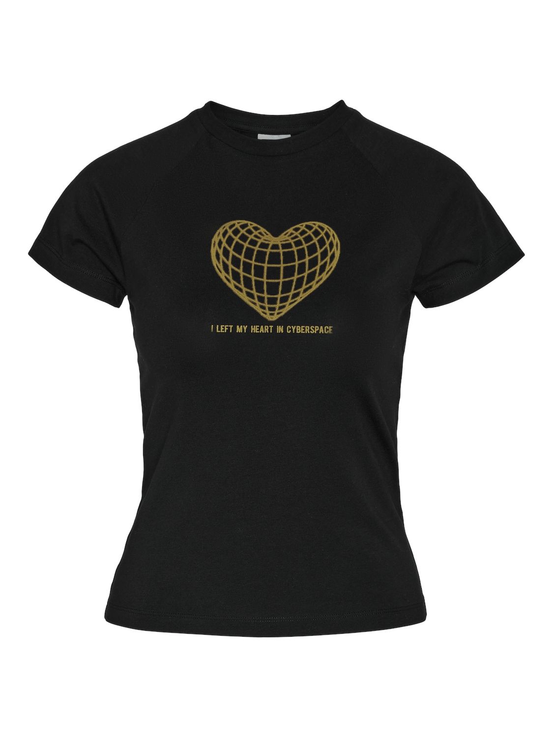 NMKATINKA S/S RAGLAN PRINT TOP FWD JRS Black-HEART