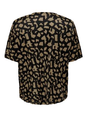 ONLSAFARI S/S V-NECK TOP JRS Cornstalk-Wild graphic jrs
