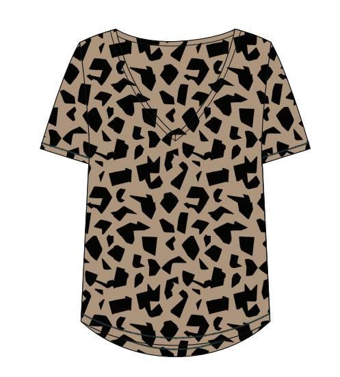 ONLSAFARI S/S V-NECK TOP JRS Black-Wild graphic jrs