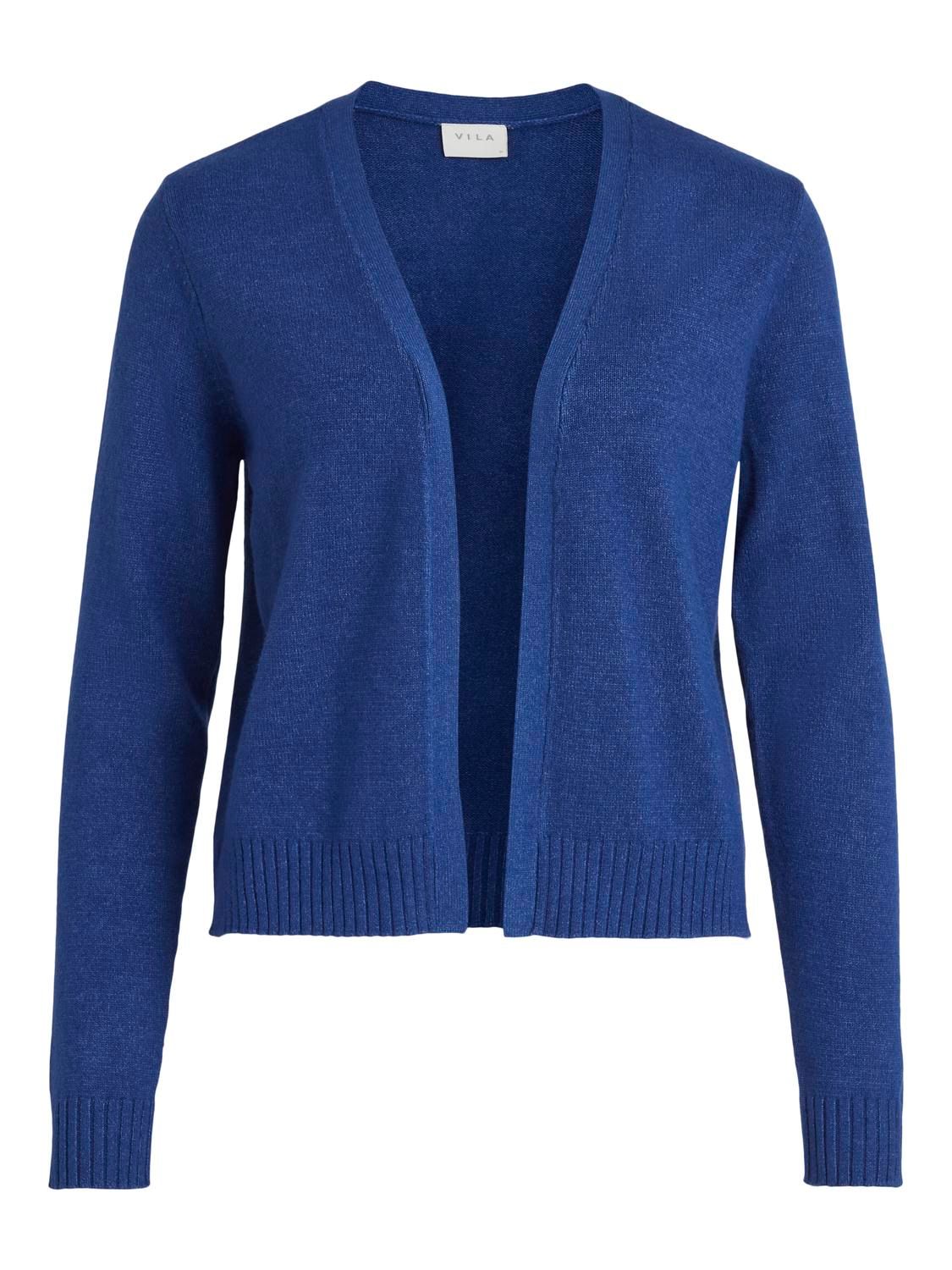VIRIL SHORT L/S KNIT CARDIGAN-NOOS Mazarine Blue Melange