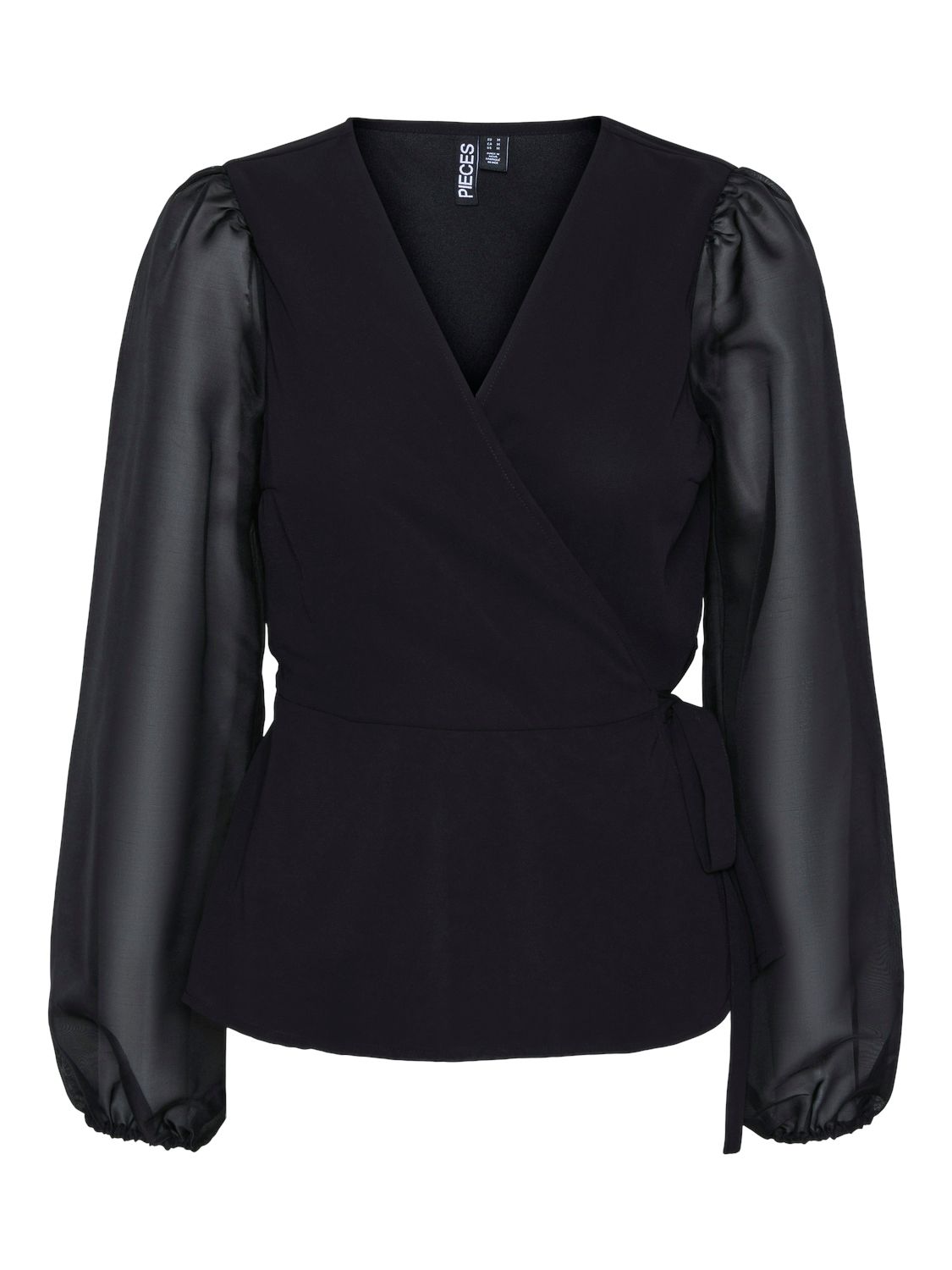 PCSEYMA LS V-NECK WRAP TOP MM Black