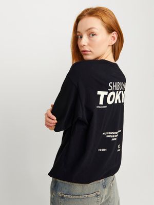 JXNELLY LOOSE SS TEE JRS Black-TOKYO