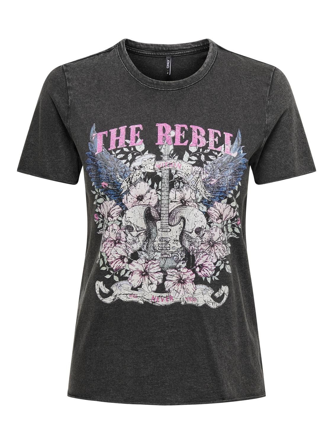 ONLLUCY LIFE REG S/S TOP JRS NOOS Black/The rebel