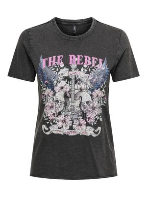 ONLLUCY LIFE REG S/S TOP JRS NOOS Black/The rebel
